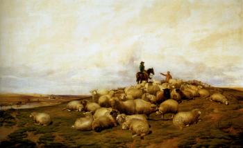 Thomas Sidney Cooper : A shepherd With His Flock